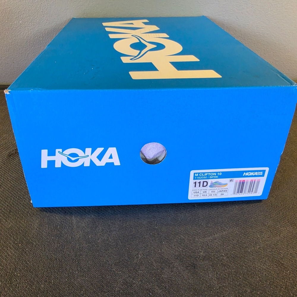 New Men's 11D Hoka Clifton 10 Blue Multi Color Running Gym Shoes 1120530 BBPK - Picture 9 of 9